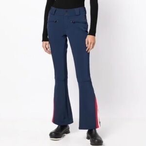 Perfect Moment Navy Chevron Flare Pants with Red and White Accent